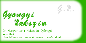 gyongyi makszim business card