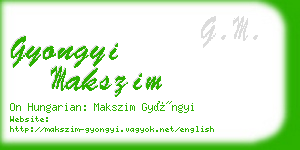 gyongyi makszim business card